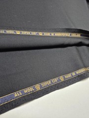 All Wool Super 120s Suiting Fabric Black 14.5 Yards Huddersfield England