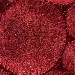 Designer Red Coil Circles High End Speciality Fabric 54×30”