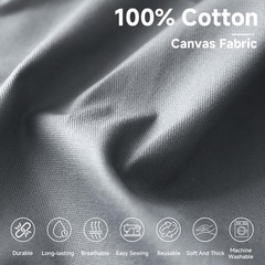 Simple&Opulence 10oz 59″ 100% Cotton Canvas Fabric By Yard Nature Duck Grey DIY
