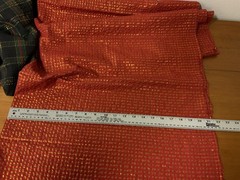 Christmas Cotton Lurex Plaid Fabric 2 Pieces Red/Gold and Black/Red/Green Gold