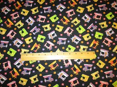 VINTAGE SEWING MACHINES BLACK SEW MACHINE COTTON FABRIC FQ