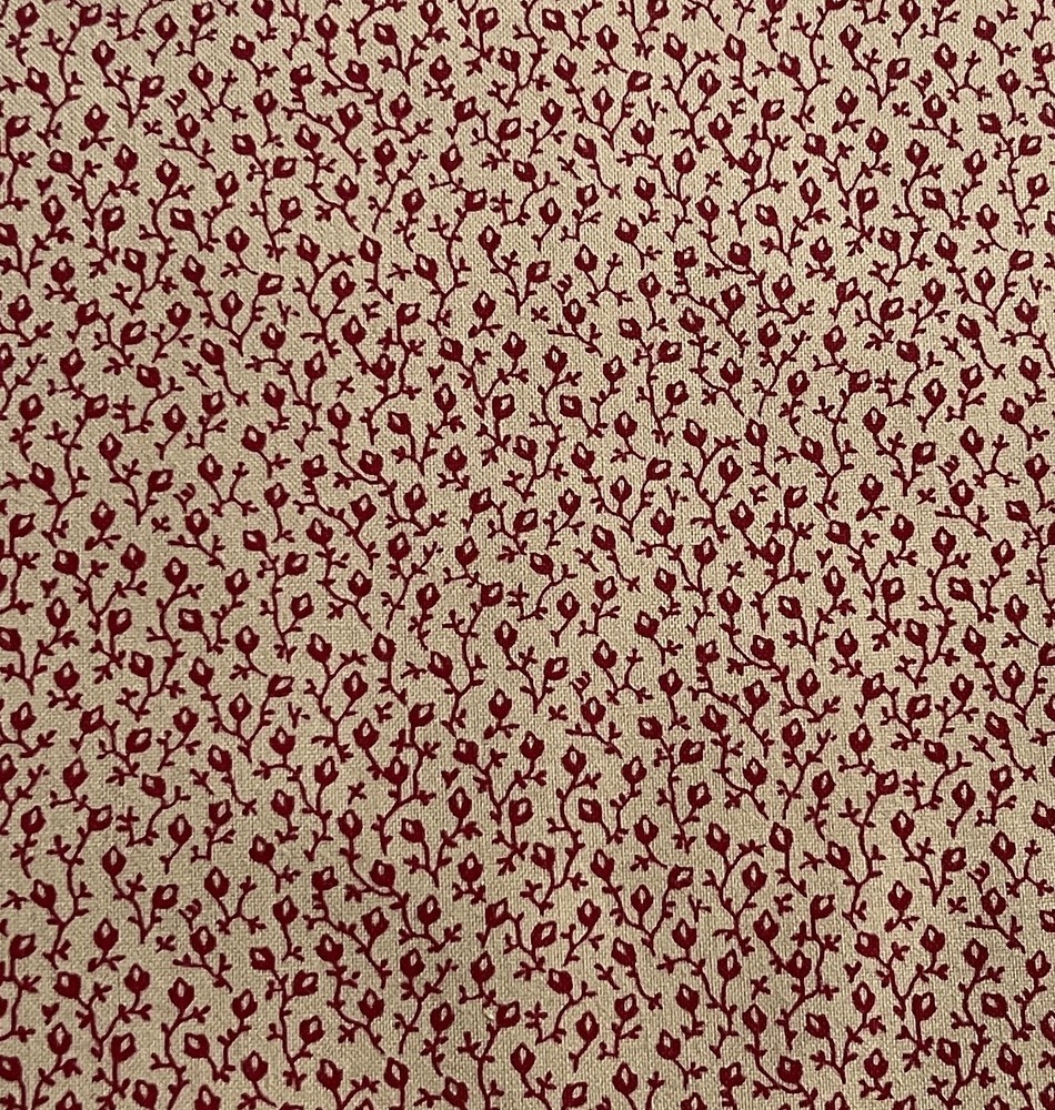 Marcus Brothers Fabric Tiny Flowers Beige Background Rose Buds Vines Calico 2YDs