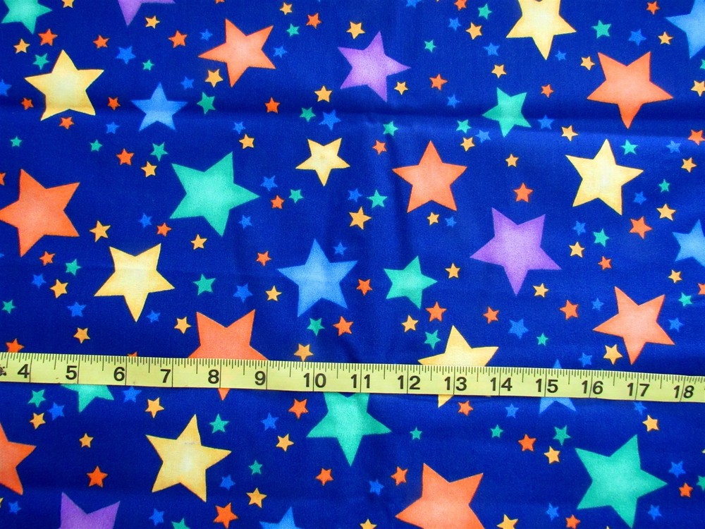 1 yd Cotton Fabric by Fabric Tradition, Blue with Multi-Colored Stars