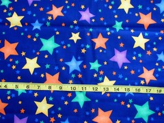 1 yd Cotton Fabric by Fabric Tradition, Blue with Multi-Colored Stars