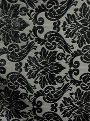 DARK GRAY DAMASK CHENILLE UPHOLSTERY BROCADE FABRIC (54 in.) Sold By The Yard