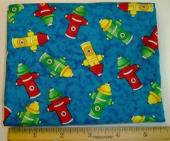 Avlyn “Emergency” Tossed Hydrants and Pawprints on Blue Cotton Fat Quarter