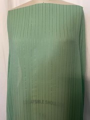 100% Silk Georgette 3D Textured Rib Stripe Sage Green Fabric 1 Yd 11″ Long 56″W