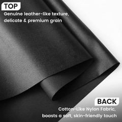 KUUP Lychee PU Faux Leather Fabric Sheets, 1 Yard 54″ X 36″, 0.8Mm Thick | Black