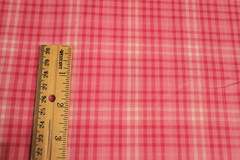 3 1/2 Yds Pink Woven Plaid Cotton Blend Fabric