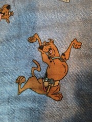 Scooby-Doo Scooby Snacks Construction Equipment Print Fabric Vintage 2004