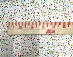 Green Red Blue Yellow Confetti Spatter on White Cotton Fabric BTHY #61