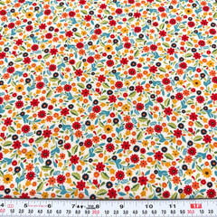 Florals on Cream Unbranded Cotton Fabric by the HALF YARD