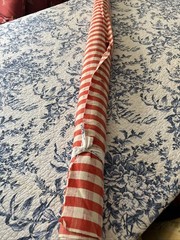5 1/2 Yards Of Calico Light Upholstery Fabric Littlefield Check RED 32” Width
