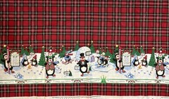 VINTAGE Daisy Kingdom Christmas Penguin Border Fabric – 1 Yard 3” x 44”