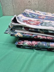 19+ Yards VTG Waverly Carolina Rose Fabric Blue Pink Floral Home Decor Chintz