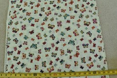 By 1/2 Yd, Vintage, Bright Colorful Butterflies on Cream Cotton, Jo-Ann, P7686