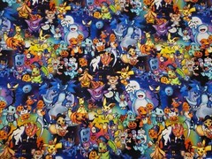 Pokémon Spooky Halloween Fabric- Cotton Spandex Material. New. 63 X 40 Inches.