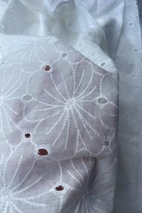 Cotton Embroidered Cutwork Eyelet Lace Fabric Floral Dress Wedding Kids Craft