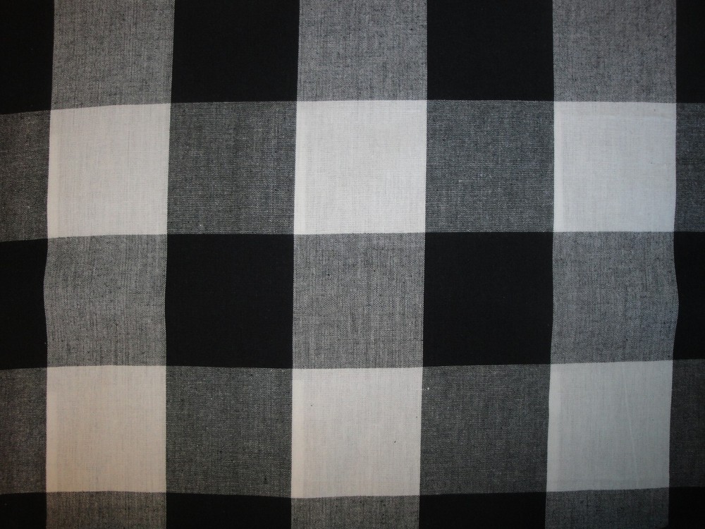 Dunroven House 3 Inch Farmhouse Check Black White Woven Cotton Homespun Fabric