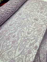 Lavender Beaded Lace Fabric with Victorian Damask Embroidery – Sold by the Yard
