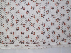 VTG Small Floral Print and Tiny Dot Fabric on Cream 44 in W X BTY