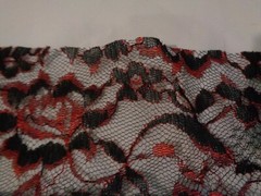 2 Pcs Black Red Lace Fabric 2 Yd with width 15 Inch & 1 1/2 Yd with 7 In width