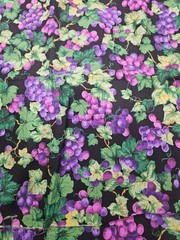 Lot of 2.75 Yards Grapes On The Vine Cotton Fabric