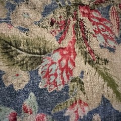Waverly Floral After Glow Indigo Linen Rayon Blend Decorator Fabric 3 Yds X 54”