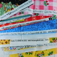 Mary Engelbreit Quilting Fabric Lot, Cotton Vintage 8.5 Yards 20 Pieces 2.13 lbs