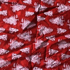 Christmas Cotton Red Print with White Christmas Trees By Blank Textiles 55 X 31