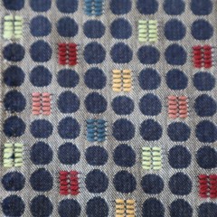 MCM Designtex Upholstery Fabric “Dot to Dot” Licorice Black, Red 3.6 yds