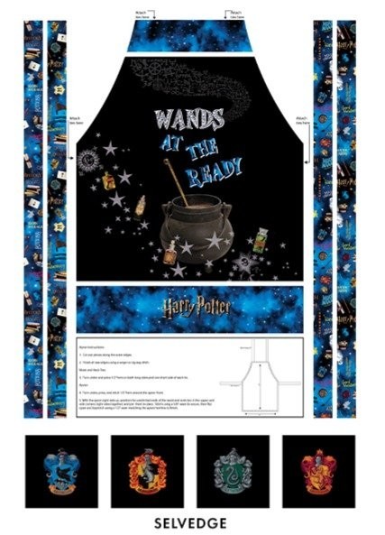 Benartex Harry Potter by Warner Bros. 15225W 99 – 36″ X 57″ Apron Panel Fabric