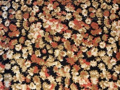3/4+ Yd Small Cream Tan Daisies on Black Cotton Quilt Fabric Japan Hobby Lobby