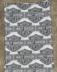 Harley Davidson Black White Shield Authentic Fabric 38” Wd x 72” Lg NEW