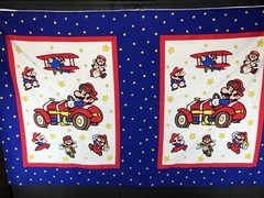 Vintage Nintendo SUPER MARIO BROS Cotton FABRIC PANEL 70″ x 45″ New Unused