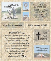 36″ X 44″ Panel Tonga Farm Sweet Home Farmers Prayer Wheat Cotton Fabric D363.56