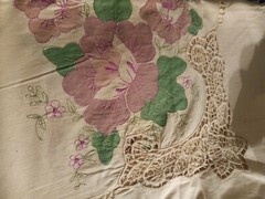 100% cotton fabric floral Applique duvet panel