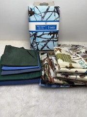 Fabric Scraps Lot Of 14 Pieces 4”-44” W Quilting Crafts Western Horses Outdoors