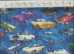 QT~ Muscle Sports Cars Dan Morris Streets of Fire 100% Cotton Quilt Fabric BTY 2