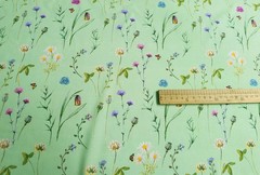 55” Wide Green Floral Butterfly Arabian Robe Fabric Rayon Viscose Material Baby
