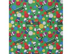 Mook Fabrics Cotton Pickle Ball, Green Cut by The Yard