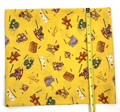 Moda American Jane Fabric ABC 123 43×39 Yellow Toys Sandy Klop ABC Reproduction