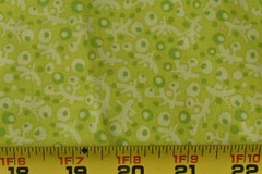 By 1/2 Yd, Vintage, Green Print on Lime-Green Quilt Cotton, Jo-Ann, P7338