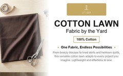 Cotton Lawn Fabric by the Yard 100% Cotton 65 GSM Woven Non-Stretch 56/57″ Wide
