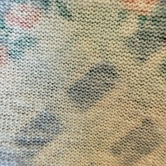 VTG Marcus Brothers Textiles Petite Rose Trellis Plaid Blue Knit Fabric 1.5Ydx60