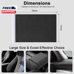 Premium Black Suede Fabric Wrap 17X70 Inch Suede Wrap for Car Interior