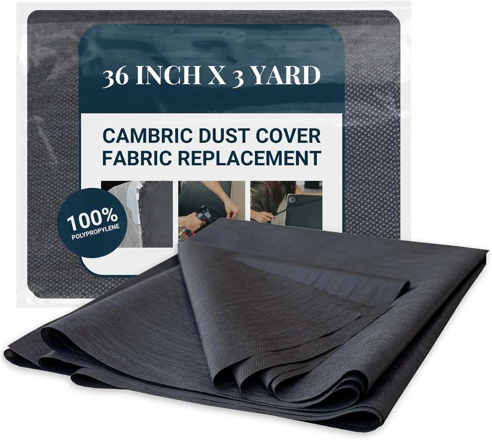 36 Inch X 3 Yard Upholstery Black Cambric Dust Cover Fabric Replacement for Sofa