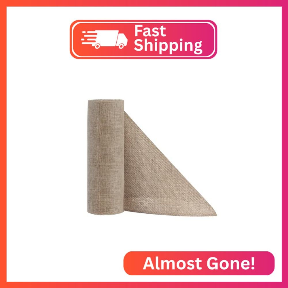 Shatex Natural Burlap Roll,12inch x 30ft High Density Burlap Fabric for Craft Pr