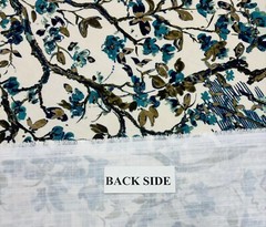 LINO TEXTILES GRACE ASIAN TEMPLE CREWEL FLORAL BRANCH FABRIC 6.75 YARDS 54″W