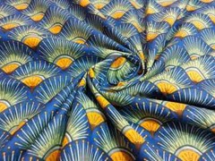 25 Yards Fabric Indian Blue Floral Hand Printed Cotton Fabric Sewing Fabrics
